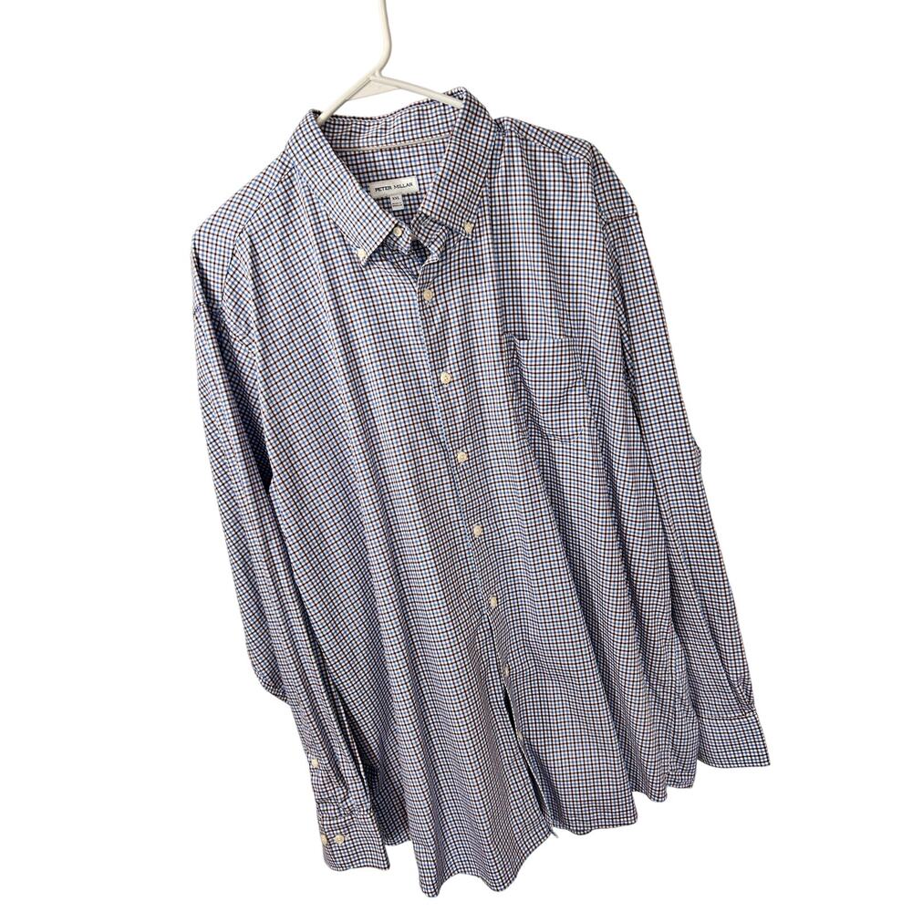 Peter Millar Men's Check Long Sleeve Button-Down Dress Shirt Multicolor Size 2XL